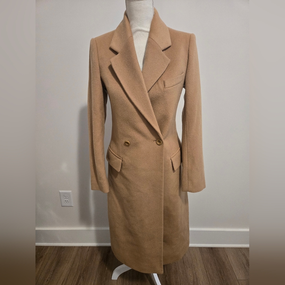 Reiss Camel Double-Breasted Trench Coat US Size 2